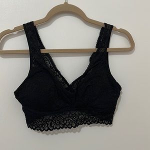 Black lace v neck bralette
